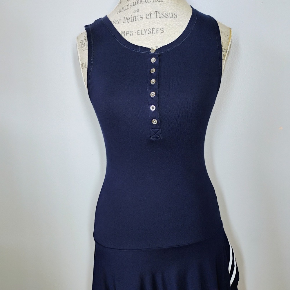 Lauren Jeans Co Y2K Tennis Dress Womens Small Navy Blue Golf Preppy‎ Sleeveless - Picture 2 of 9